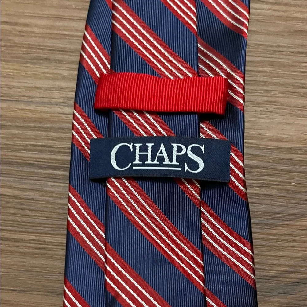 Chaps Navy and Red Striped Mens Tie